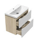 600mm Designer Wall Mounted Oak Vanity Units and Sink,with 2 White Drawers