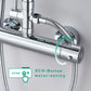 Thermostatic Shower Mixer Set Exposed Round Twin Head Chrome Valve 10" Overhead