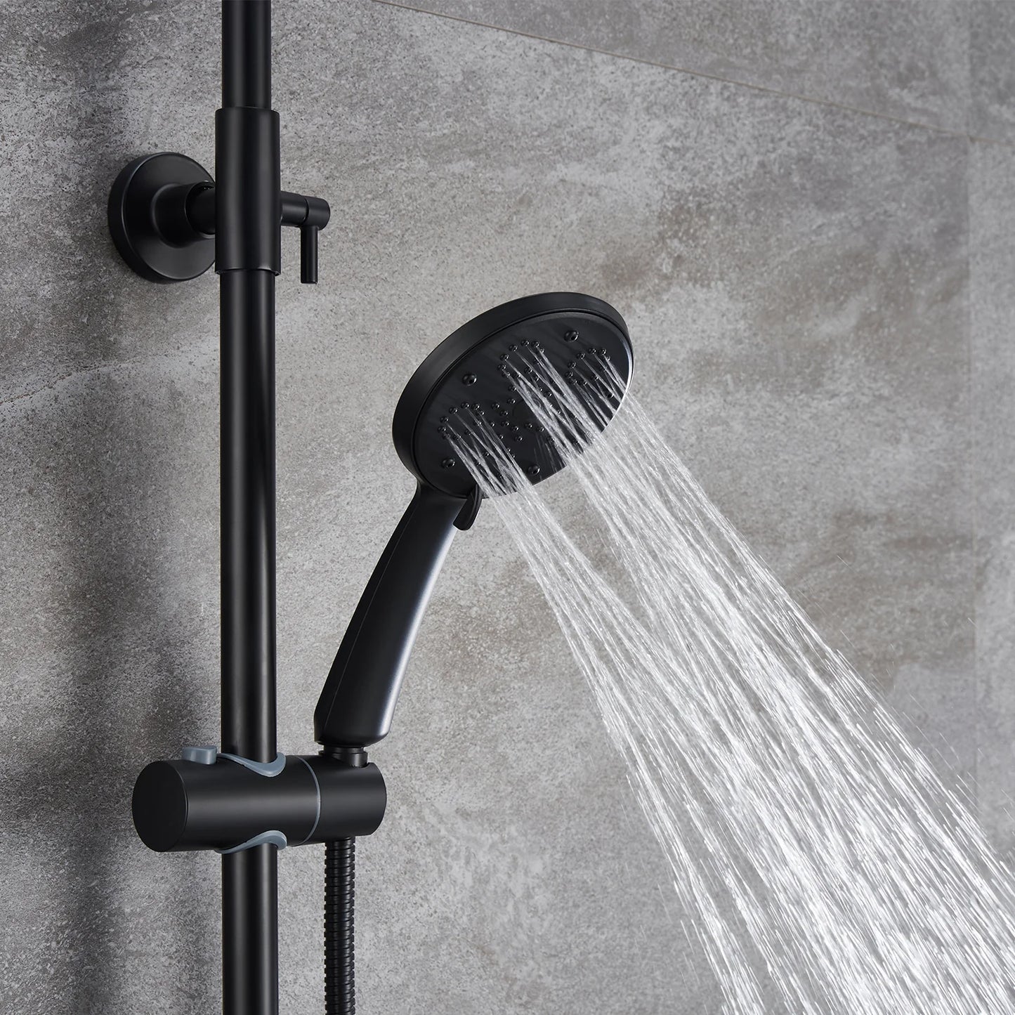 Bathroom Thermostatic Shower Mixer Set 9" Stainless steel Top Spray 3 Function Handheld Shower
