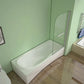 180 Pivot Bath Screen 800x1400mm degree clear Glass Over Bath Shower Door Screen Panel with Towel Rail Rack