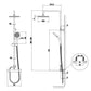 Bathroom Thermostatic Shower Mixer Set with Flexible 9" Stainless steel Top Spray and 3 Function Handheld Shower