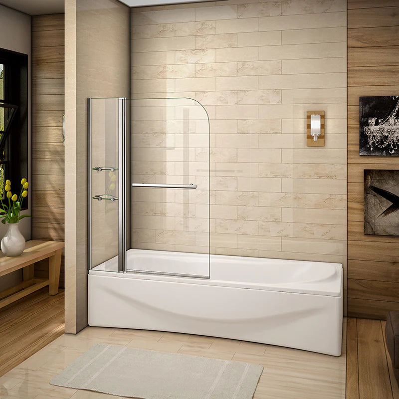 1000X1500mm Chrome Pivot Shower Bath Screen Easyclean,glass shelves