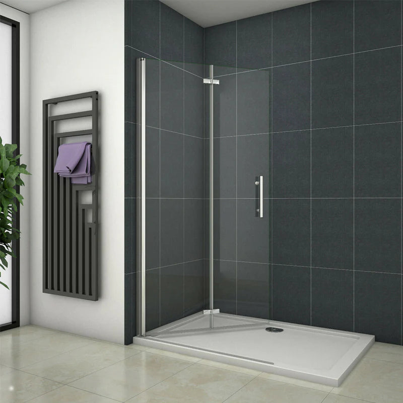 1850mm Height Wet Room Walk In Bi fold Pivot Single door Shower Panel Bath screen Glass