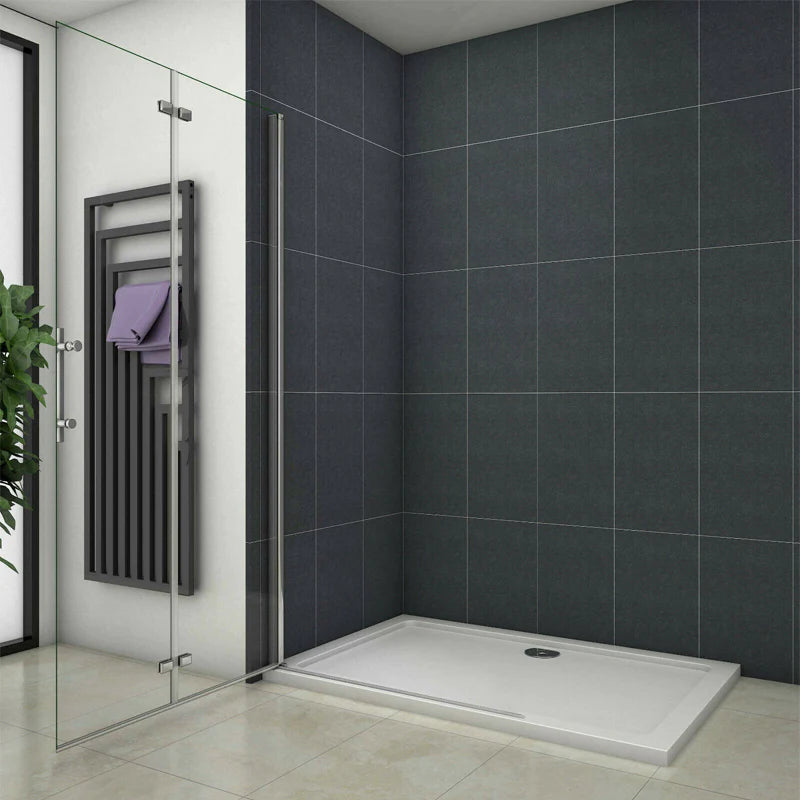 1850mm Height Wet Room Walk In Bi fold Pivot Single door Shower Panel Bath screen Glass