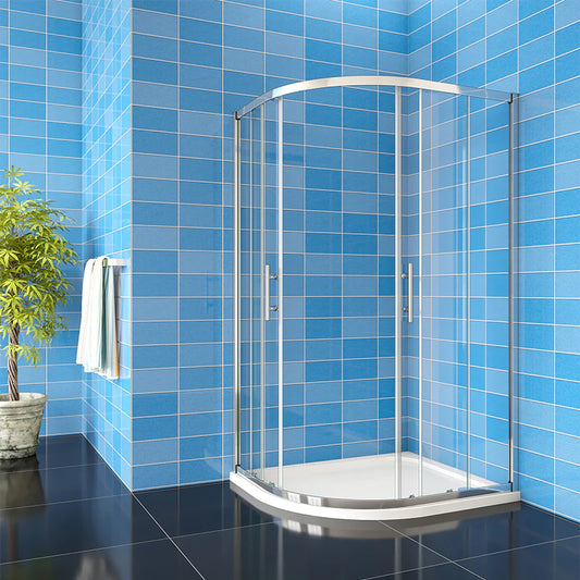Offset/Equal Quadrant Shower Enclosure tempered clear glass Chrome Frame Cubicle 1850mm Height