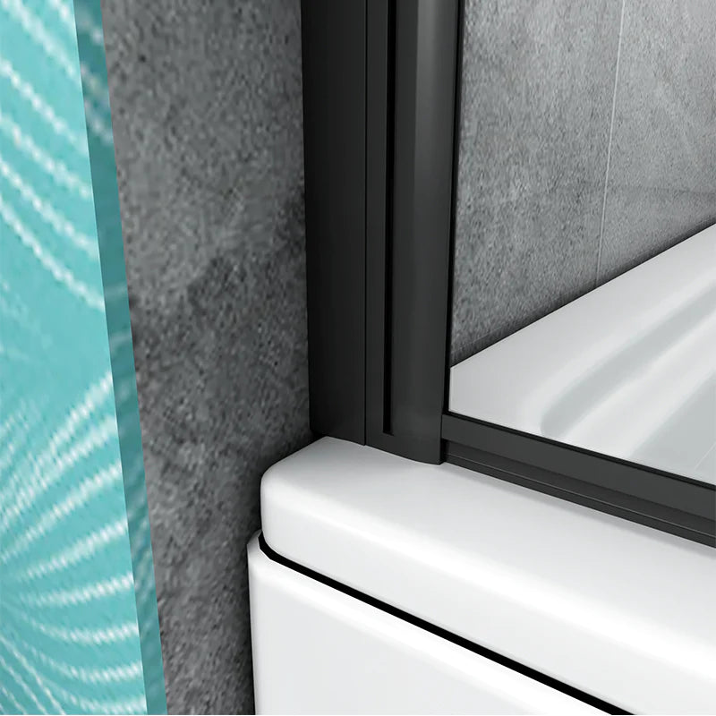 180 degree Pivot Bath Shower Screen 800x1400mm Matt Black Frame Clear Glass Door Panel