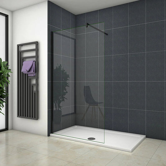 70-120cm Wet Room Shower Panel screen 8mm glass 185cm height + Nano EasyClean Tempered Clear Glass