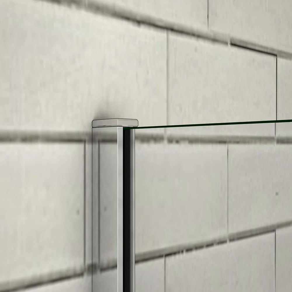 Walk in 8mm Easy Clean Shower Screen with 300mm Pivot Flipper Panel Shower Enclosuree