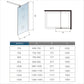 Wet Room Shower screen 8mm Nano Easy Clean Tempered Clear Glass,1850 1950 2000 Height