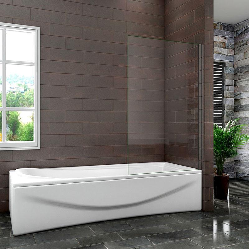 25cm | 30cm | 35cm | 70cm | 80cm Square Cut Fixed Panel Over Bath Shower Screen 1400mm Height