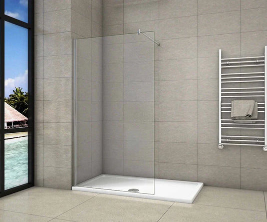 700-1400mm Walk in Wet Room Shower screen,8mm Easyclean glass,1850 1950 2000 mm Height