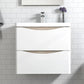 600mm Designer Wall Mounted Oak Vanity Units and Sink,with 2 White Drawers