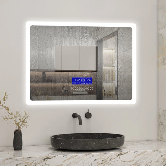500*700 LED Bathroom Mirror with Demister Pad and Bluetooth Speaker,2 Colors,Touch Switch