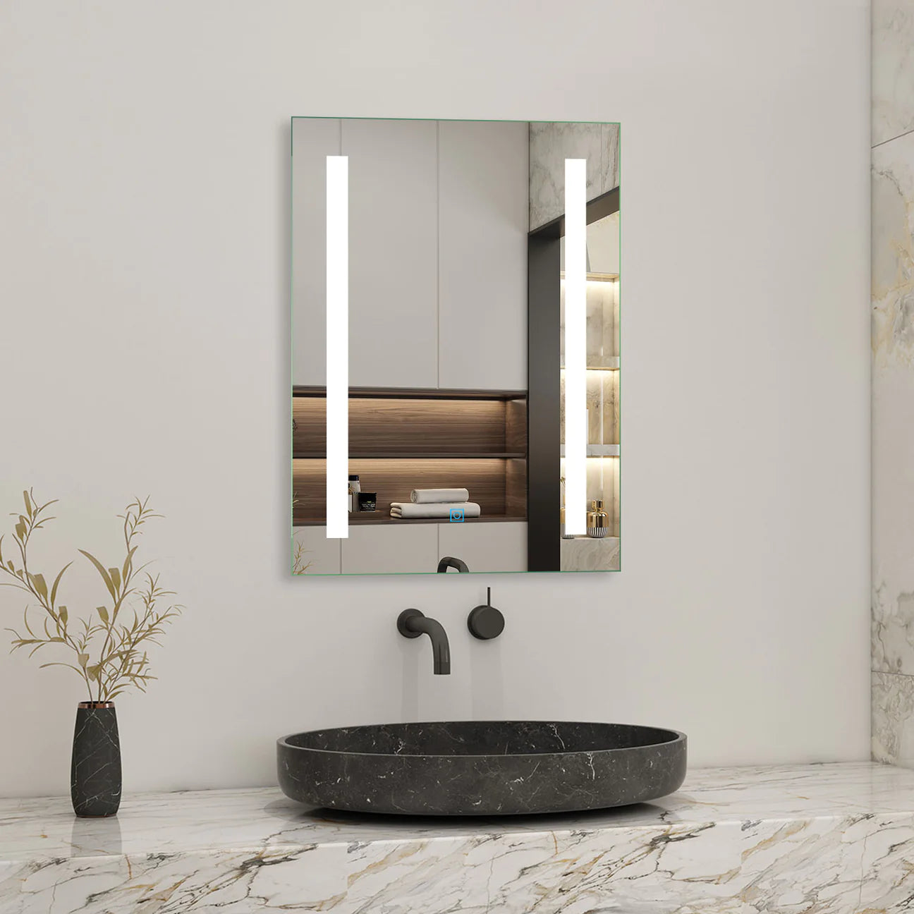 Bathroom LED Mirror Rectangle Touch Switch Sensor Vertical&Horizontal