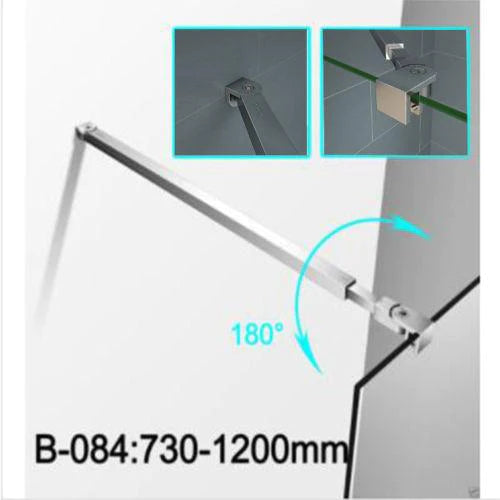 Wet Room Shower screen 8mm Nano Easy Clean Tempered Clear Glass,1850 1950 2000 Height