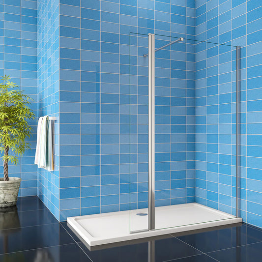 1900mm H Walk in Wet Room Shower enclosure 8mm shower screen EasyClean NANO Glass with Flipper Panel
