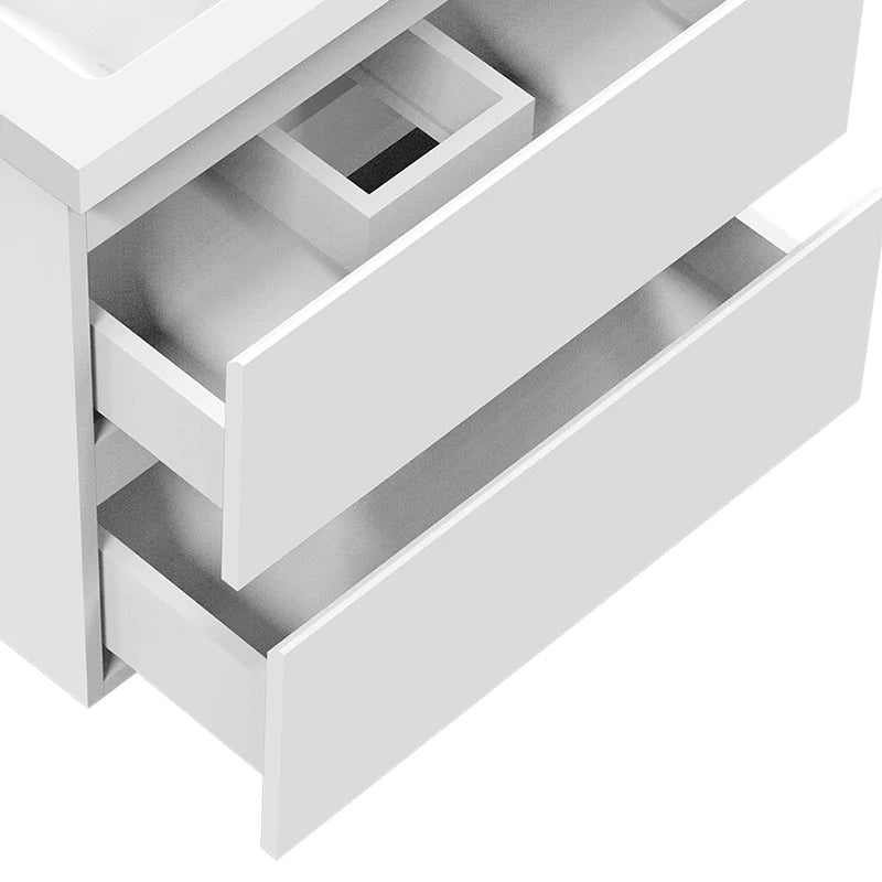 500mm Designer Bathroom Wall Hung Vanity Units with Sink,2 Drawers,White and Grey