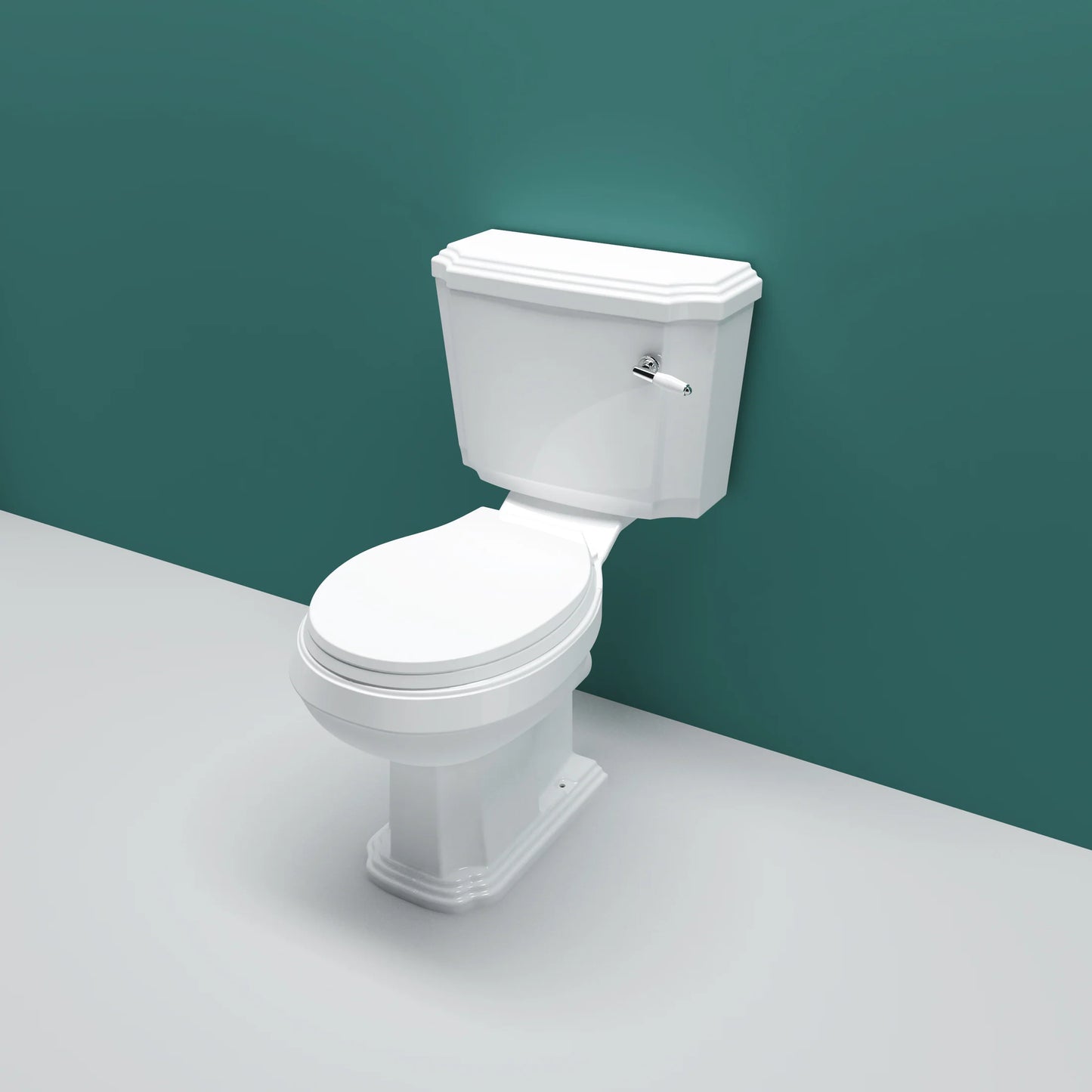 Traditional Victoria Style Ceramic Close Coupled Toilet White Dual Flush Bathroom WC