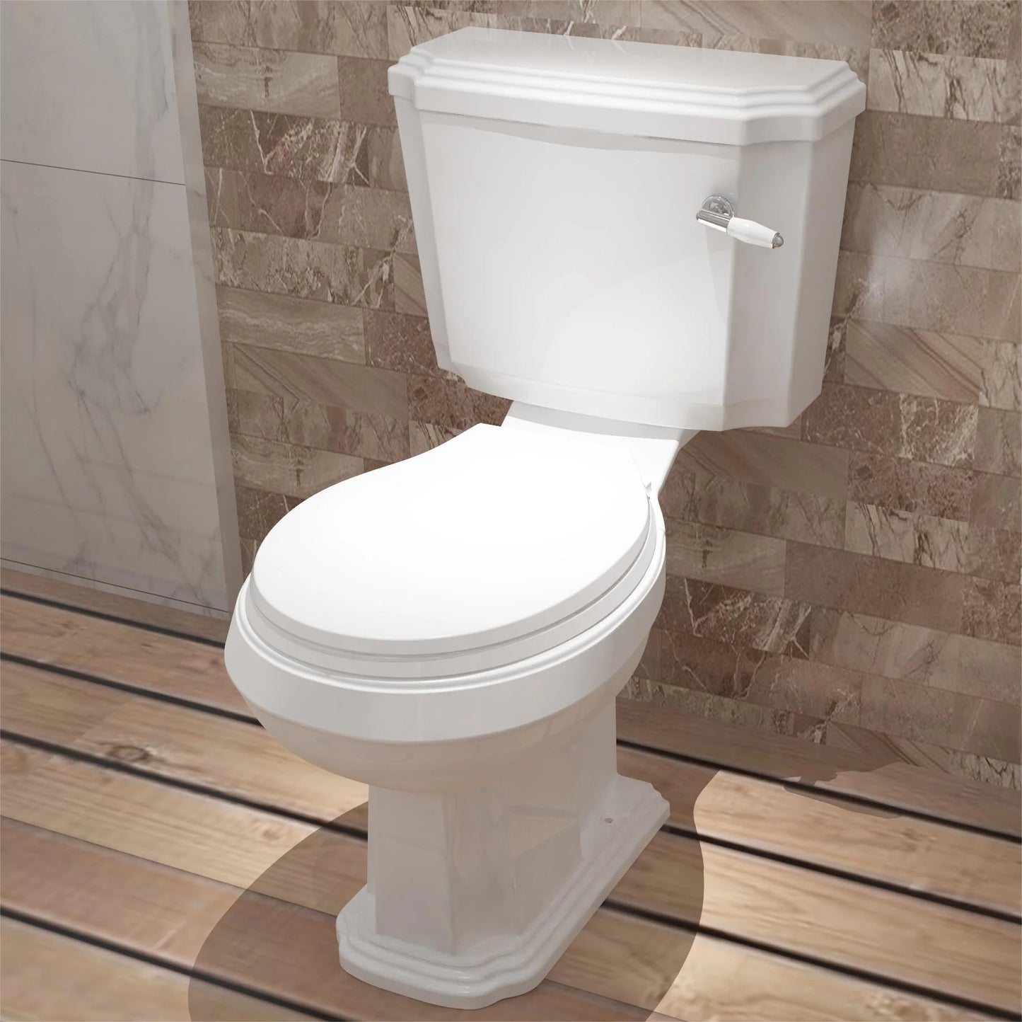 Traditional Victoria Style Ceramic Close Coupled Toilet White Dual Flush Bathroom WC