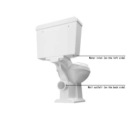 Traditional Victoria Style Ceramic Close Coupled Toilet White Dual Flush Bathroom WC