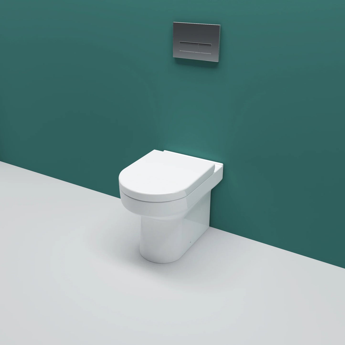 Back To Wall Ceramic Toilet White Soft Close Seat Modern Bathroom BTW WC