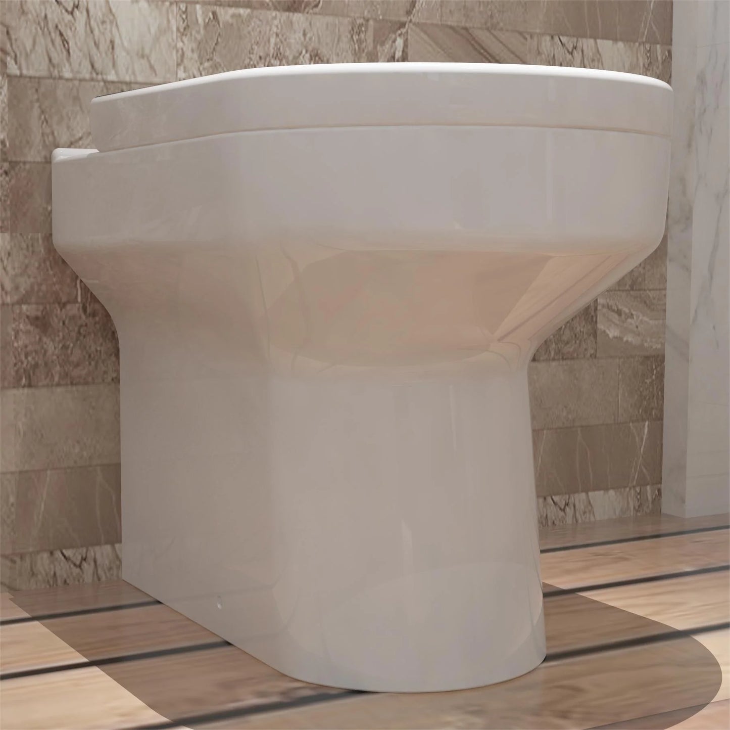 Back To Wall Ceramic Toilet White Soft Close Seat Modern Bathroom BTW WC