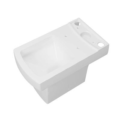 Ceramic Close Coupled Toilet White Soft Close Seat Dual Flush Square WC