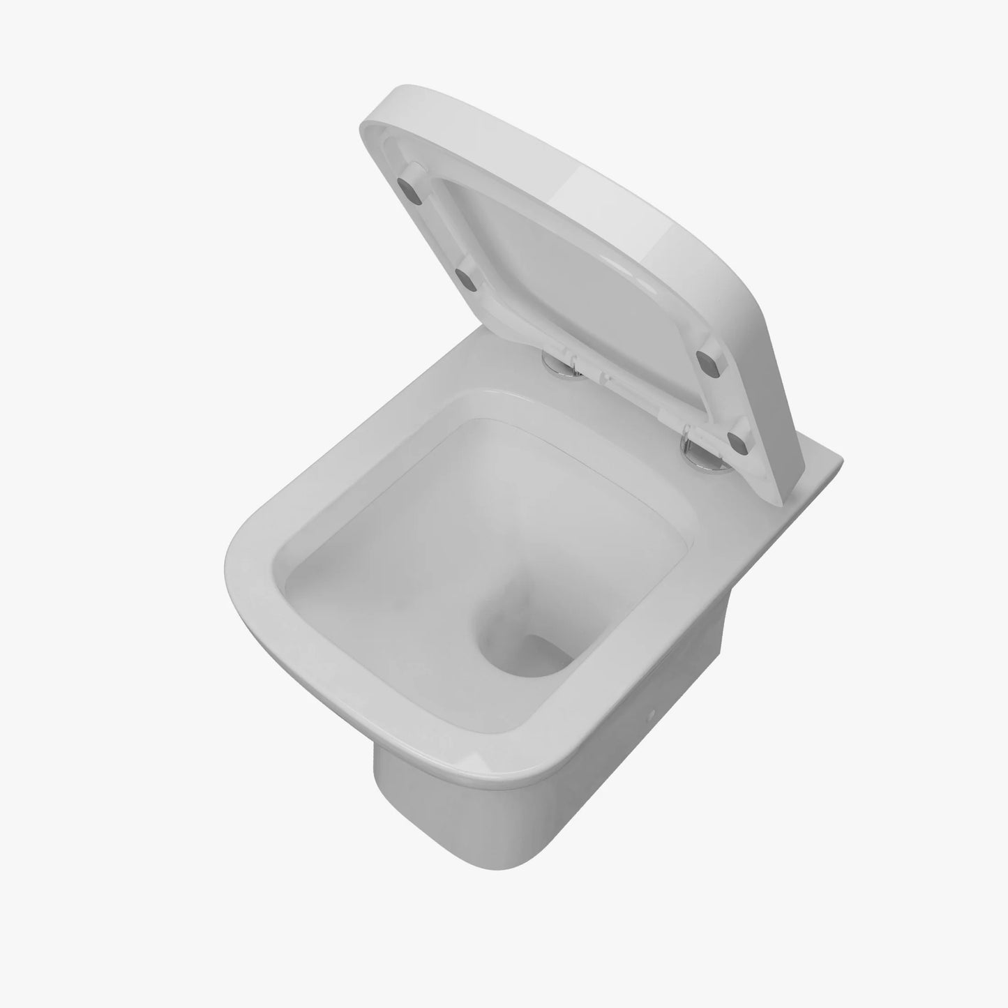 Back To Wall Toilet Soft Close Seat Ceramic White Bathroom Square WC Modern BTW