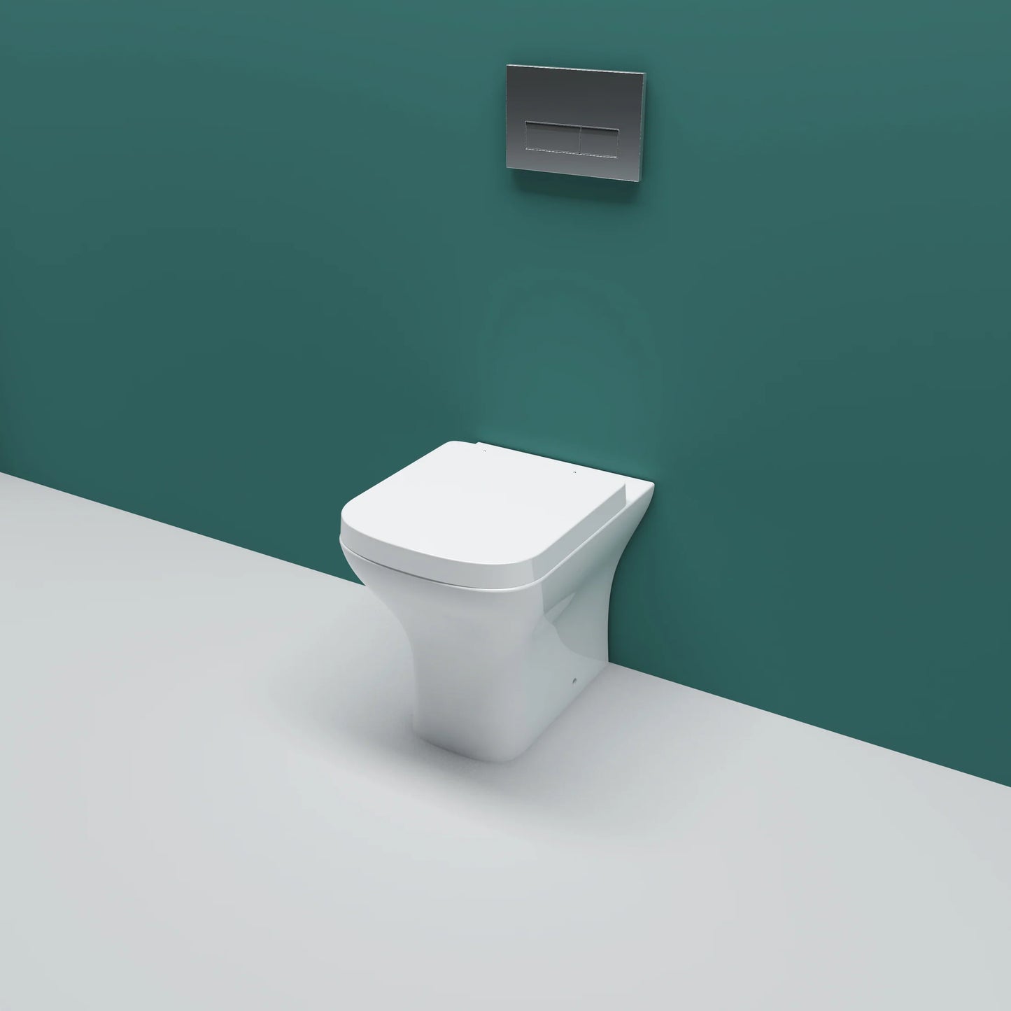 Back To Wall Toilet Soft Close Seat Ceramic White Bathroom Square WC Modern BTW