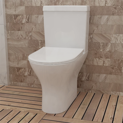 Modern Close Coupled Toilet Short Projection Soft Close Seat Bathroom WC