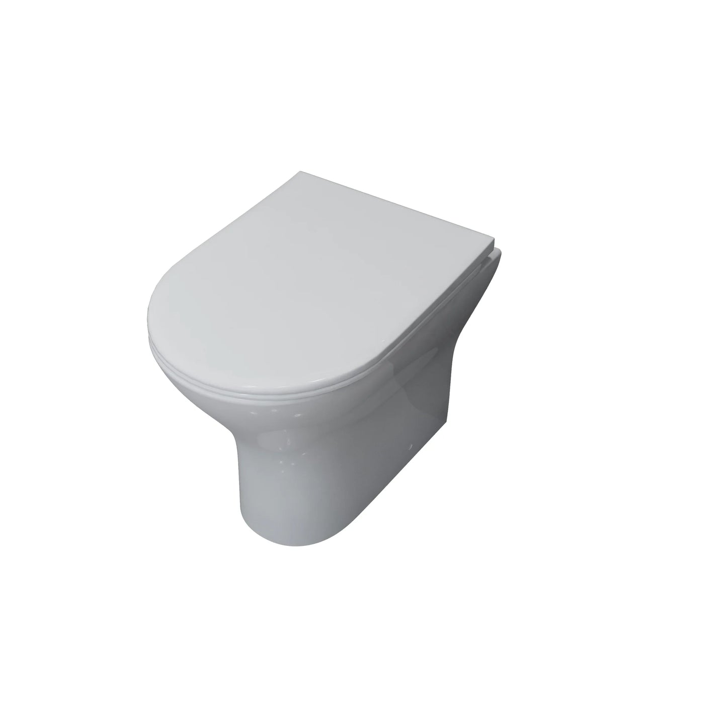 Modern Back To Wall Toilet Short Projection Soft Close Seat Bathroom WC