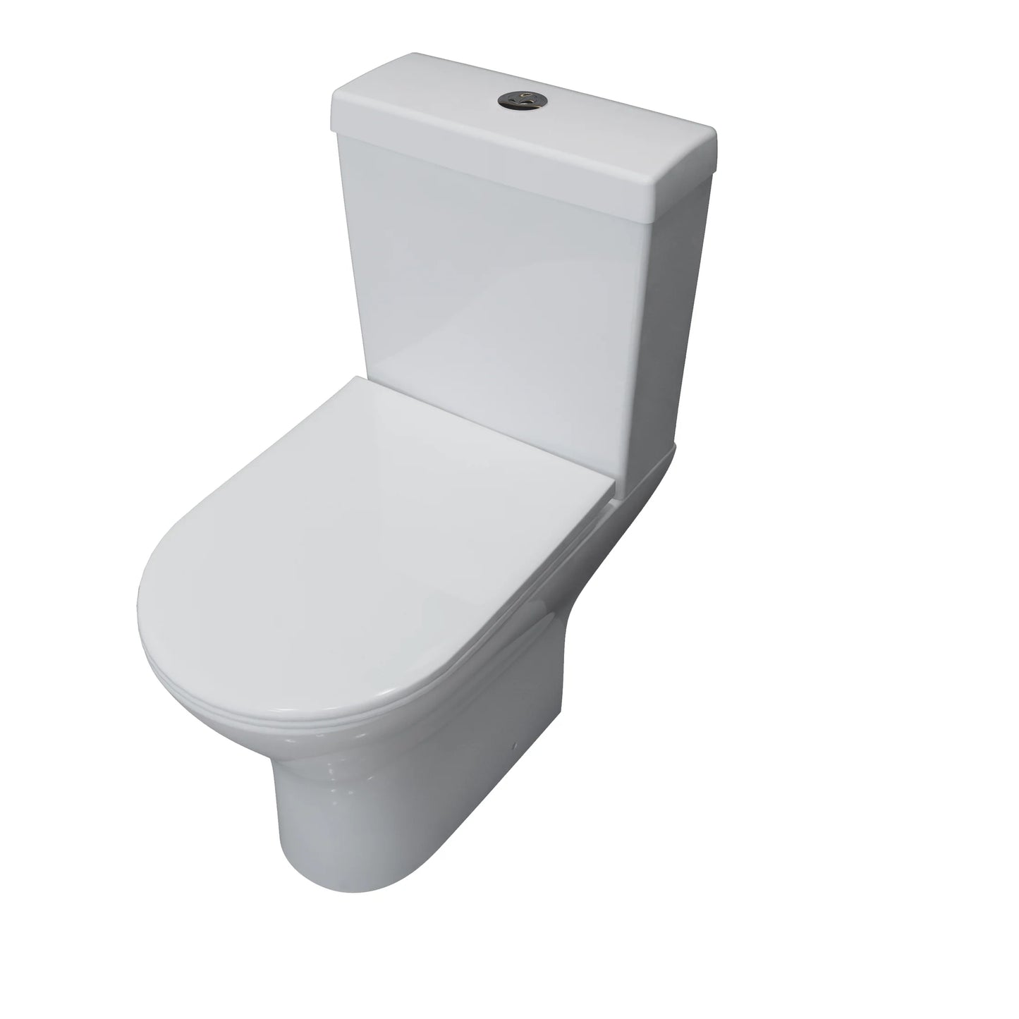 Modern Close Coupled Toilet Short Projection Soft Close Seat Bathroom WC