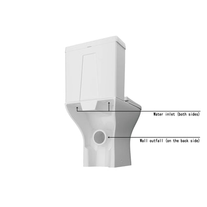 Modern Close Coupled Toilet Short Projection Soft Close Seat Bathroom WC