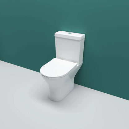 Modern Close Coupled Toilet Short Projection Soft Close Seat Bathroom WC