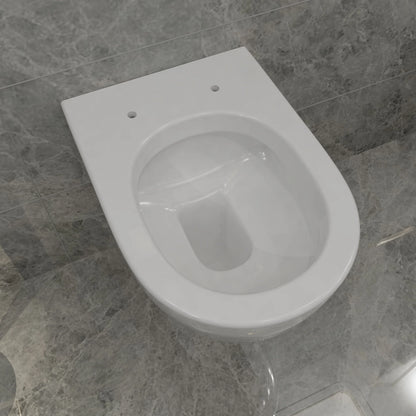 Bathroom Wall Hung Toilet Round WC Pan With UF Soft Close Seat