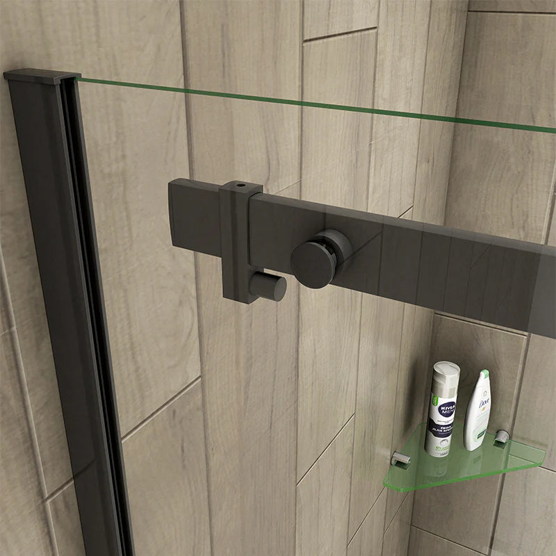 Frameless Sliding Shower Door Black Frame 8mm NANO Glass