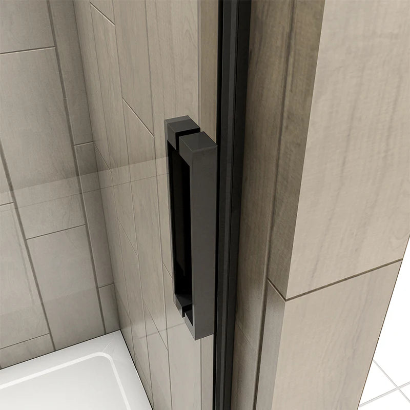 Frameless Sliding Shower Door Black Frame 8mm NANO Glass