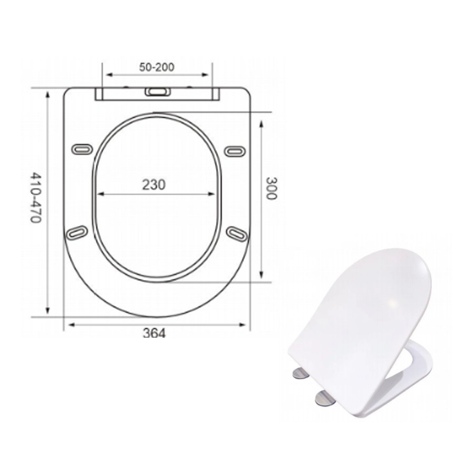 Bathroom Wall Hung Rimless Toilet Pan Soft Close Seat (UF) WC