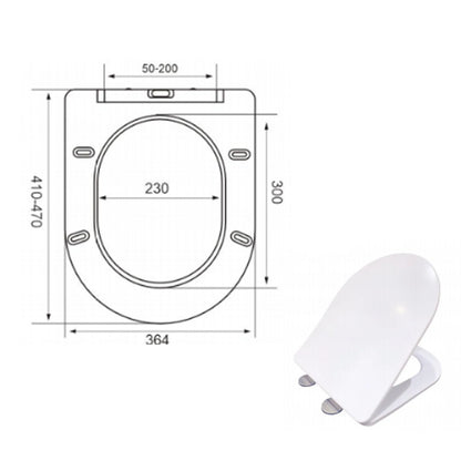 Bathroom Wall Hung Rimless Toilet Pan Soft Close Seat (UF) WC