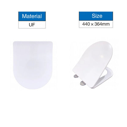 Rimless Wall Hung Toilet Pan WC Soft Close Seat (UF)