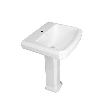 Traditional Pedestal Basin Sink Full Floorstanding - 1 Tap Hole