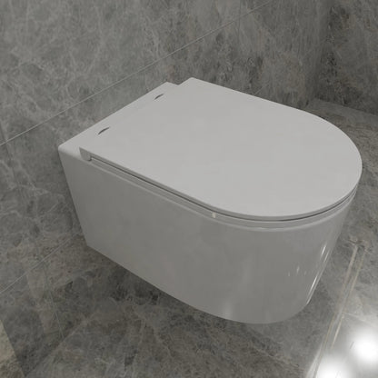 Modern Rimless Wall Hung Toilet WC Pan With UF Soft Close Seat