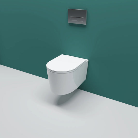 Modern Rimless Wall Hung Toilet WC Pan With UF Soft Close Seat