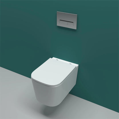 Bathroom Rimless Wall Hung Toilet Soft Close Seat (UF) Pan WC