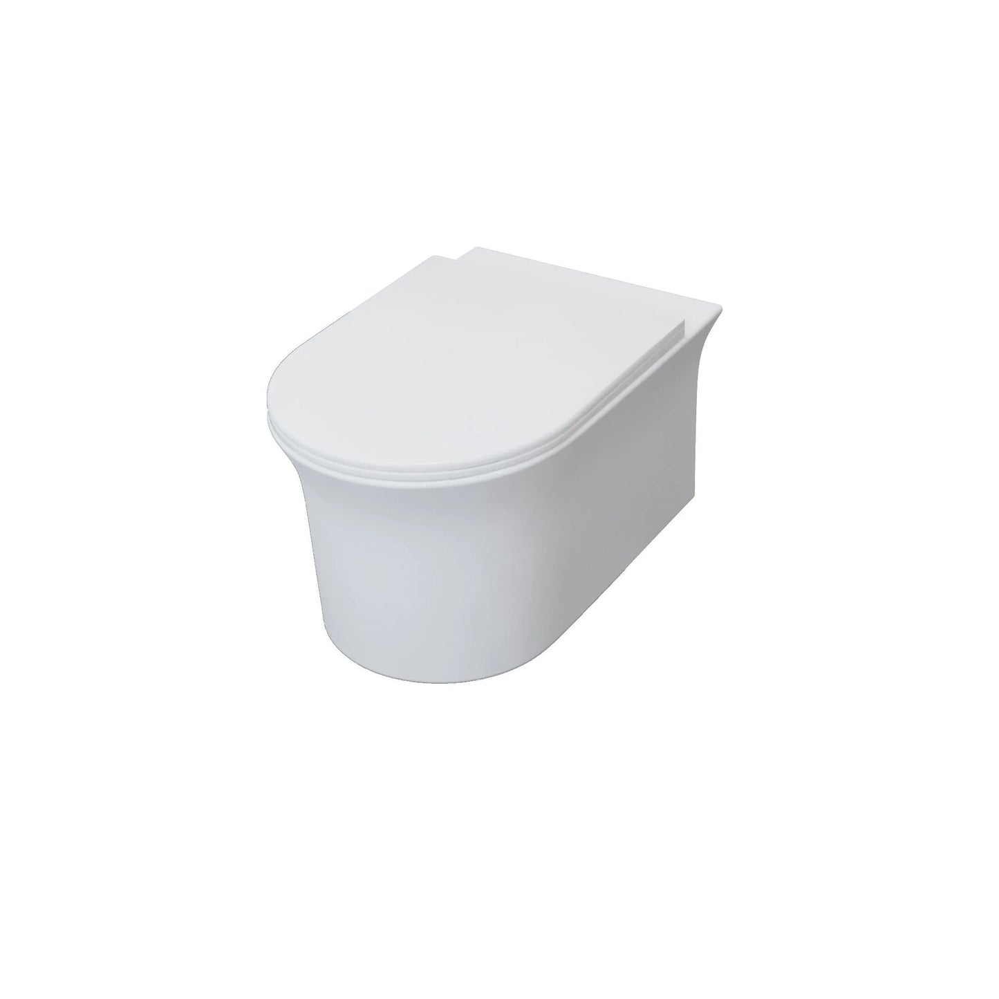 Rimless Wall Hung Toilet Pan WC Soft Close Seat (UF)