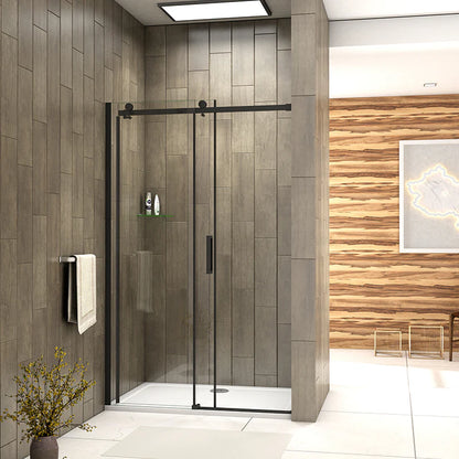 Frameless Sliding Shower Door Black Frame 8mm NANO Glass