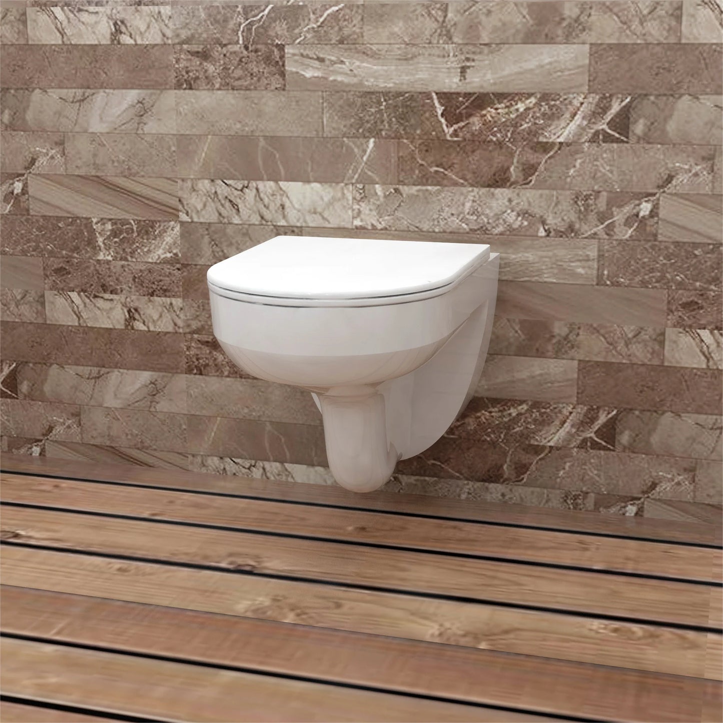 Wall HungToilet Modern Pan Cloakroom UF Soft Close Seat Round