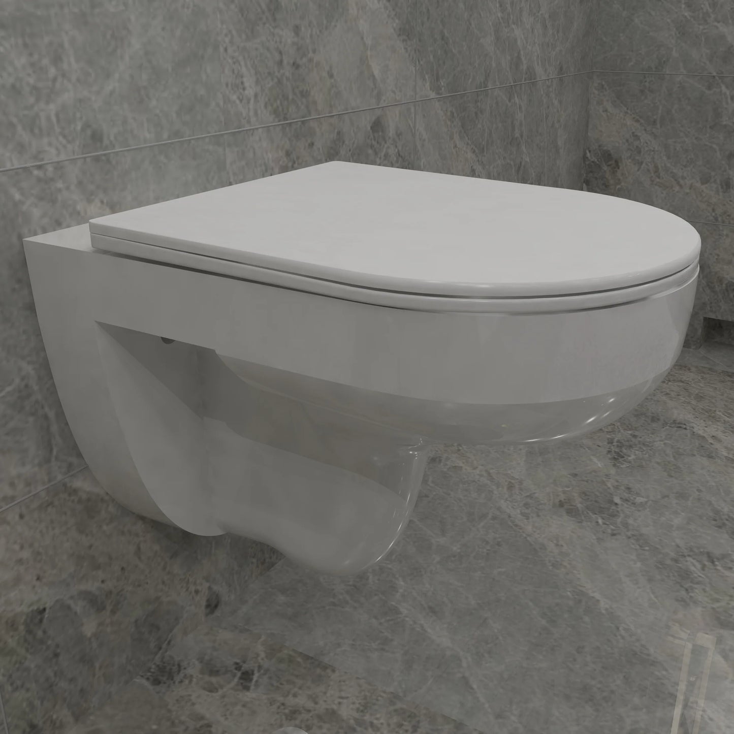 Wall HungToilet Modern Pan Cloakroom UF Soft Close Seat Round