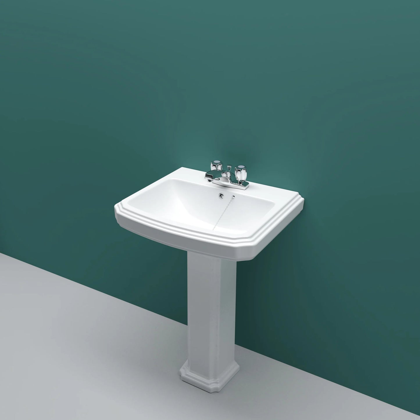 Traditional Pedestal Basin Sink Full Floorstanding - 2 Tap Hole