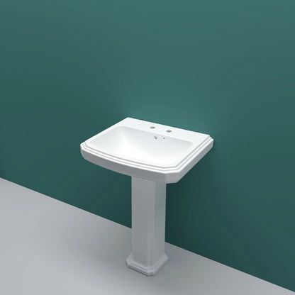 Traditional Pedestal Basin Sink Full Floorstanding - 2 Tap Hole